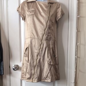 Gold Zip-Up Dress